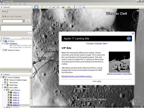 "Du lịch" trên mặt trăng với Google Earth, Vi tính-Internet, 