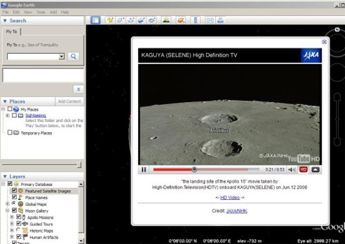 "Du lịch" trên mặt trăng với Google Earth, Vi tính-Internet, 