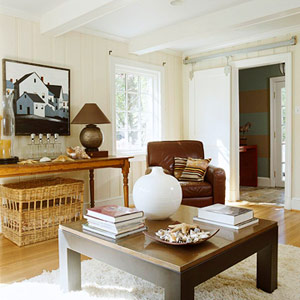 Coffee table with books