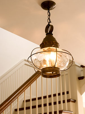 Boat lantern in foyer