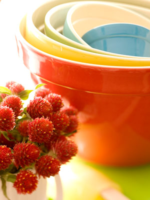 Colorful mixing bowls