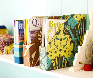 Fabric-covered magazine holders