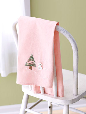 Embellished tea towel